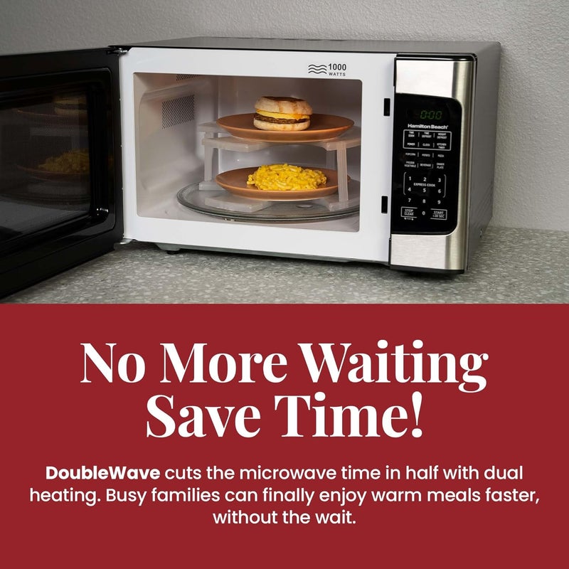 DoubleWave Mini Neutral two tier microwave plate stacker | Microwave heated dinner plate stacker for faster cooking efficiency | BPA Free plate stacker for durable and long-lasting use (Mini) - Image 5